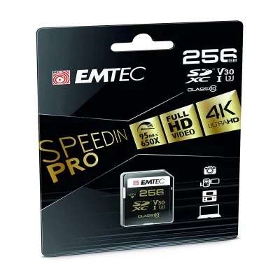 Emtec Speedin Pro MicroSDXC 256GB Clase 10 U3 V30 UHS-I Adaptador SD.