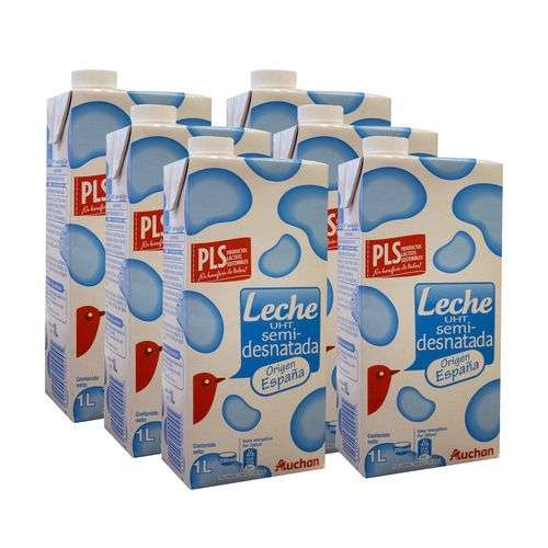 Pack de 6 litros leche Alcampo 0,60€ litro.