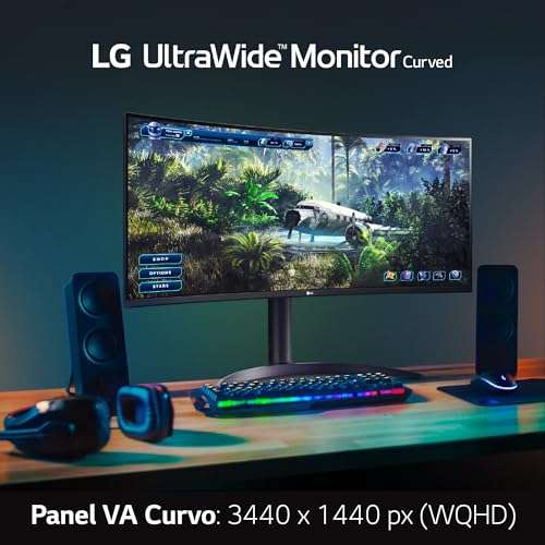 LG Monitor Gaming UltraGear Curvo 34" 160Hz, 3440x1440 (WQHD)
