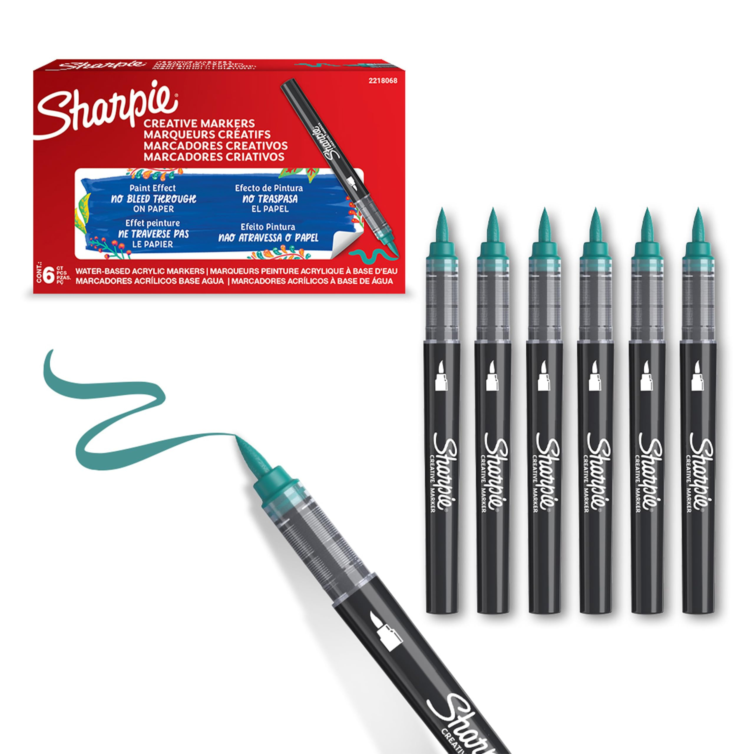 Sharpie 6 Rotuladores Acrilicos Verde Esmeralda