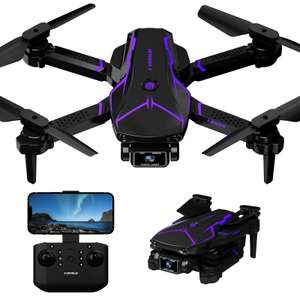 Drone con Cámara 720P para Adultos, WiFi FPV Vídeo en Vivo RC Quadcopter, Mini Dron Plegable, Modo sin Cabeza