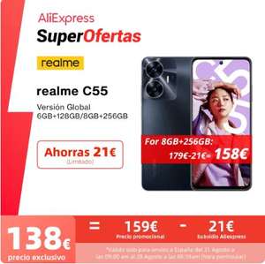 Realme C55 Versión Global - 128 (138€) - 256 (158€).