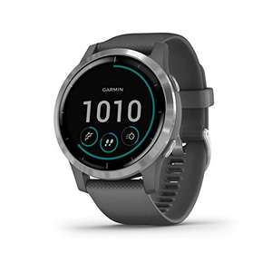Garmin Vivoactive 4 - Reloj inteligente con GPS y funciones de control de la salud durante todo el día, color plata y gris