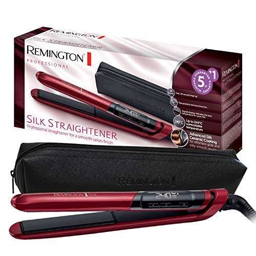 Remington Plancha de Pelo Silk, Cerámica Sedosa Avanzada, Placas Flotantes Extralargas, Resultados Profesionales, Temperatura hasta 235°C