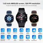 HONOR Watch GS 3 Reloj Inteligente, Pantalla a Color AMOLED de 1,43 Pulgadas, Llamada Bluetooth, monitoreo frecuencia cardíaca SpO2 con IA