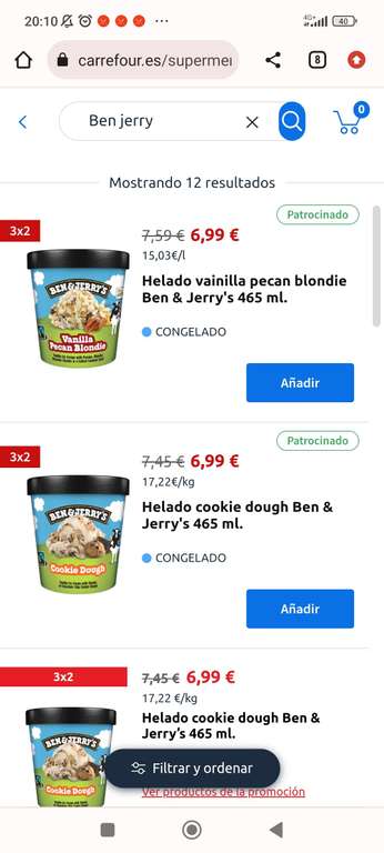 Helados Ben and Jerry por solo 4.60€ la unidad