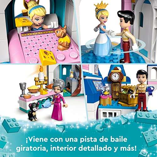 LEGO 43206 Disney Princess Castillo de Cenicienta y el Príncipe, Casa de Muñecas, Juguete de Construcción para Niñas y Niños de 5 Años o Más