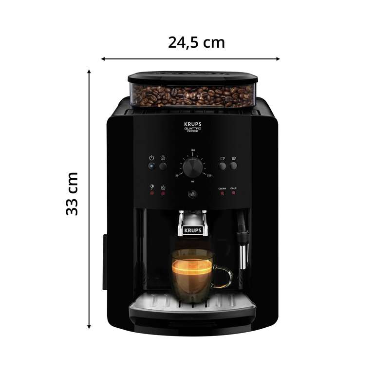 Krups Roma EA810870 - Cafetera superautomática, 15 bares, molinillo de café cónico de metal, con selección de cantidad e intensidad de café