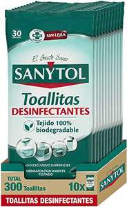Sanytol – Toallitas Desinfectantes Multiusos, Eliminan Bacterias,Hongos y Virus Sin Lejía,Perfume Eucaliptus- Pack 10 x 30u = 300 toallitas