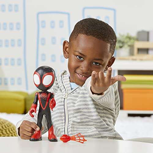 Marvel Spidey and His Amazing Friends - Figura Gigante de Miles Morales de 22.5 cm - Juguete para niños a Partir de 3 años
