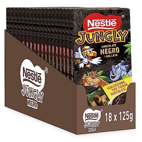 Pack de 18 tabletas de Nestlé Jungly de chocolate negro (a 97 céntimos/tableta)