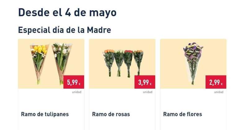 Especial día de la madre en Aldi: Ramos de flores desde 2'99€