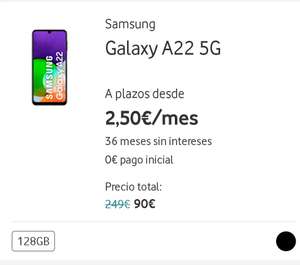 Samsung A22 5G 128gb Clientes Vodafone