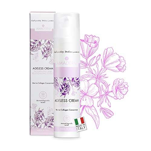 AMADERM Ageless Cream 50ml | Crema Facial Antiarrugas y Antiedad Mujer Más de 35 | MADE IN ITALY Colágeno Marino, Vitamina E