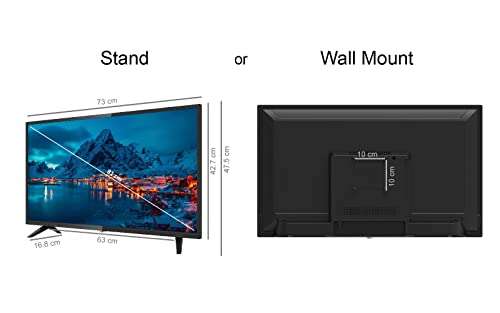 HKC HV32H1 Smart TV 32 pulgadas (80 cm) Televisores - Netflix, Prime Video, Rakuten TV, DAZN, Disney+, Youtube, UVM, Wifi, Triple-Tuner