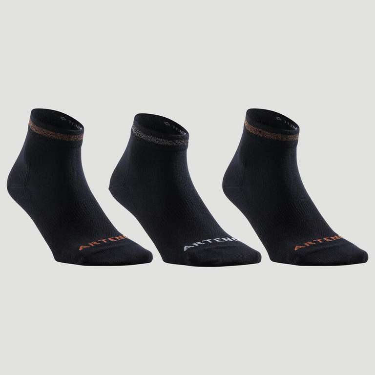 Calcetines de deporte media caña ARTENGO RS 160 negro (3 pares)
