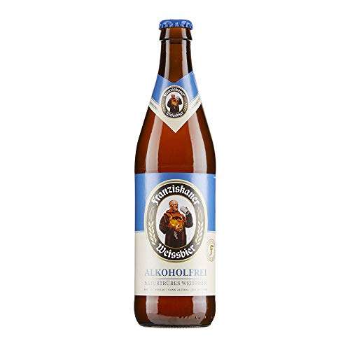 Franziskaner Alcoholfrei, Cerveza Sin Alcohol - Pack de 12 botellas x 50 cl - 0,5% Volumen de Alcohol