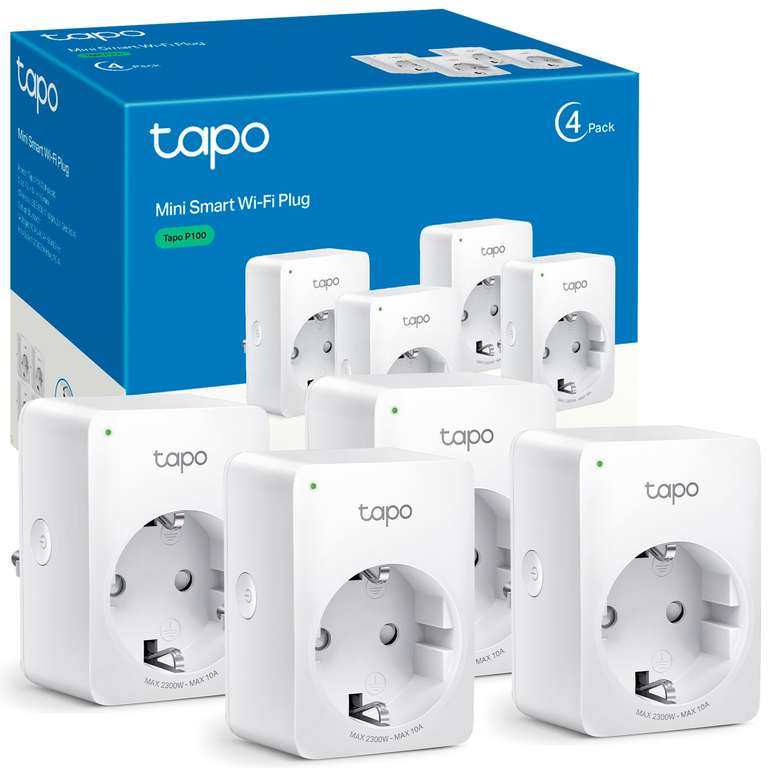 Tapo P100 (4-Pack) - Enchufe Inteligente WiFi, Programable, Control App/Voz