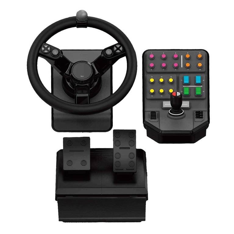 Logitech G Saitek Paquete de Equipo Pesado Volante 900 Grados, +38 Botones Asignables, Dos Palancas Analógicas, USB
