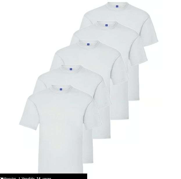 Kruze | Camisetas de Cuello Redondo para Hombre (paquete de 5) - Blanco