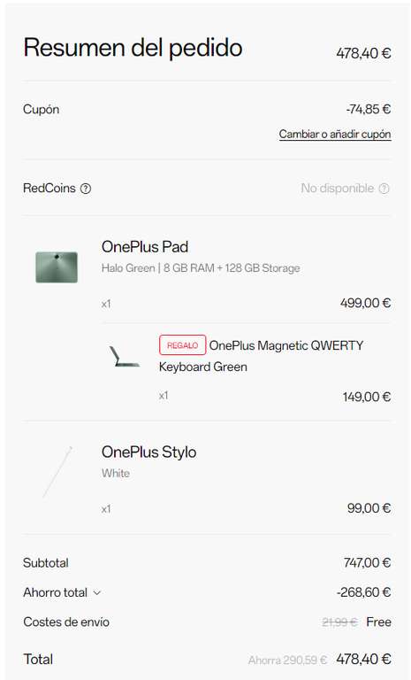 OnePlus PAD 8/128 con TECLADO MAGNÉTICO o STYLUS