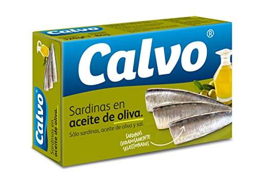 4x Calvo Sardinas en Aceite de Oliva 120g. 1'07€/ud (3'96€-0'99€/ud con +suscripciones)