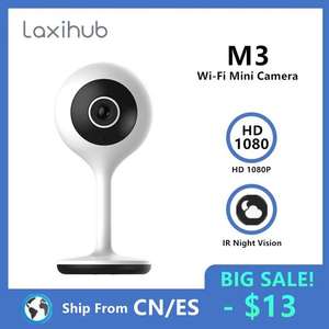 Laxihub-minicámara de seguridad 1080P, Webcam WIFI, almacenamiento en la nube