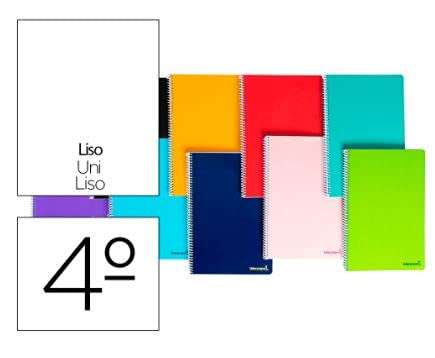Cuaderno espiral liderpapel cuarto smart tapa blanda 80h 60gr liso sin margen colores surtidos (10 UNIDADES)