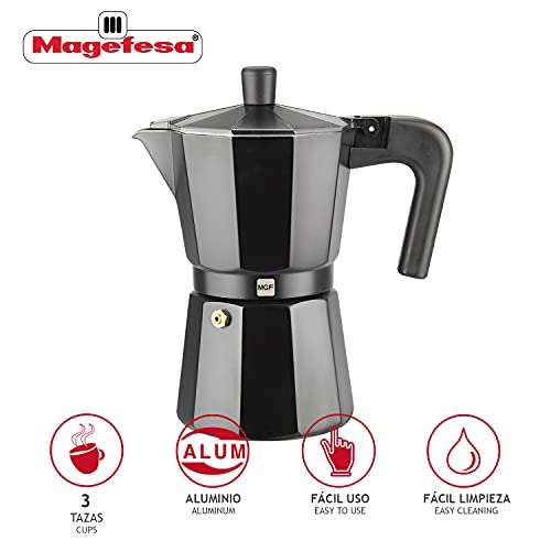 Cafetera MAGEFESA KENIA NOIR, Compatible con Gas, Vitroceramica y Cocina  Electrica (3 Tazas) » Chollometro