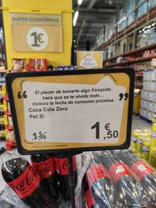 Coca cola zero 2L a 1'50€ en Supeco Castellón