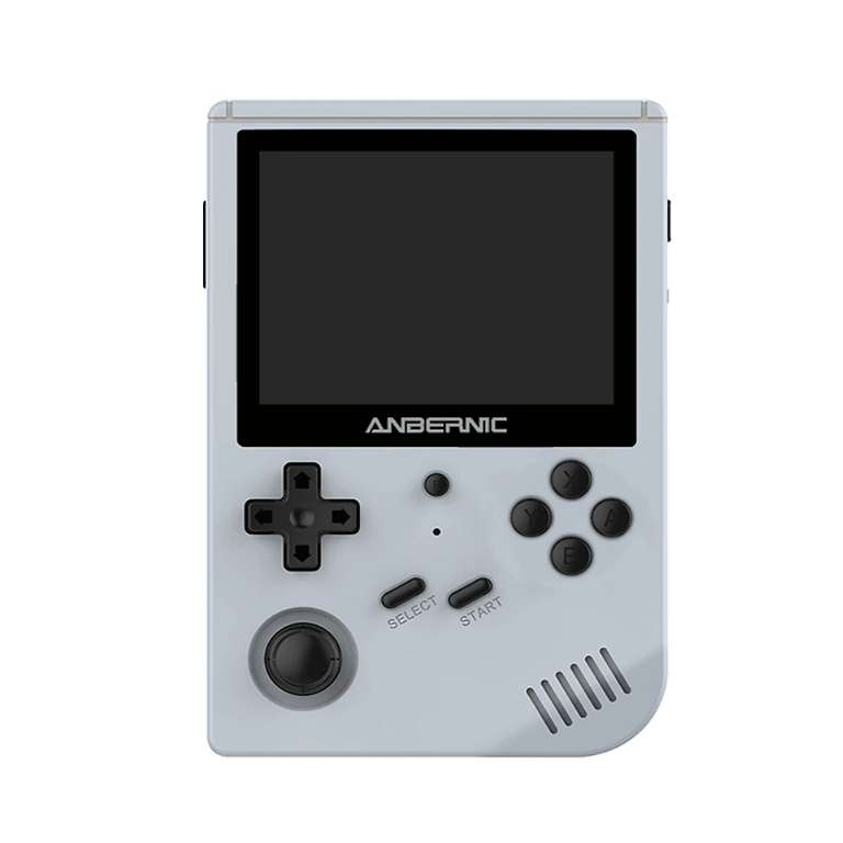 Consola emuladora Anbernic RG351V en color gris/negro/madera [Desde China] con capacidad para emular NES, Snes, NDS, PS1, etc