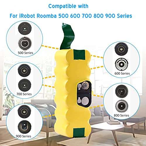Batería de Repuesto Dosctt para iRobot Roomba Series 500 600 700 800 - 14.4V, 4500mAh Ni-MH