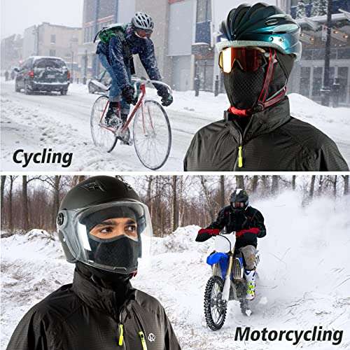 ROTTO Pasamontañas Moto Negro Impermeable Esquí Ciclismo Snowboard Máscara Facial de Deportes