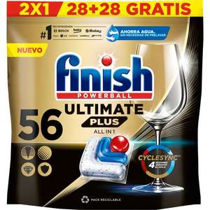 2× Detergente lavavajillas Powerball Ultimate Plus All in 1 bolsa 28 pastillas + 28 pastillas gratis