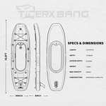 TIGERXBANG Kayak Inflable de 10.2‘x35‘‘x8‘‘ con Asiento extraíble, Juego de Kayak Sup Incluye Bomba de Mano/Remo de Aluminio/Mochila.