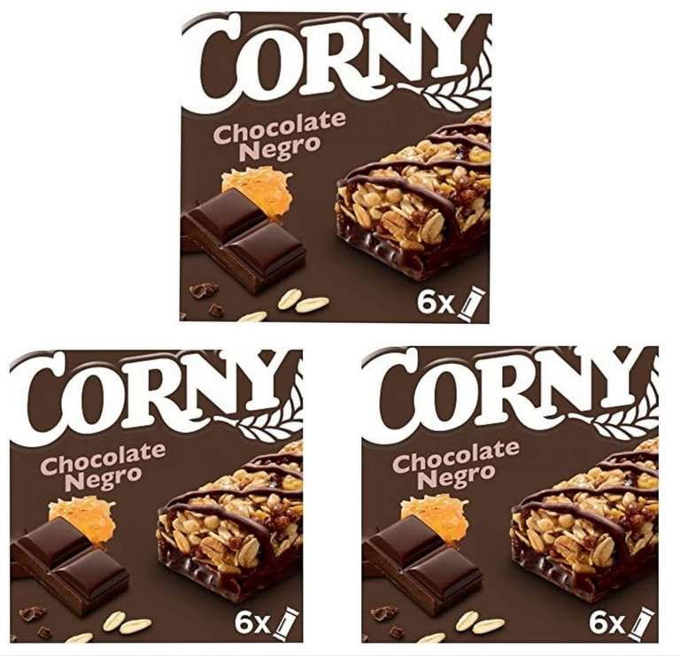 3 x Corny Barritas de Chocolate Negro- Pack de 6x23gr [El pack sale a 1'28€]