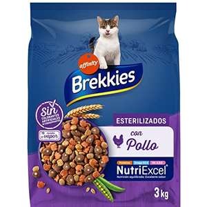 3x2 Pienso para Gatos Esterilizados Brekkies con Pollo y Verduras - 3000 gr