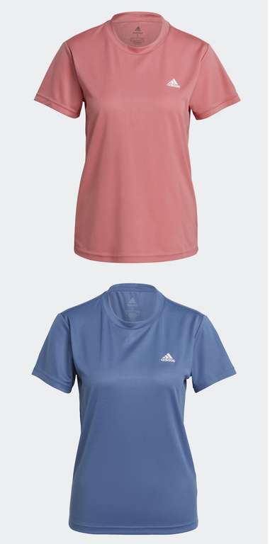 Camiseta Adidas Aeroready Designed 2 Move Sport - Mujer (rosa y azul)
