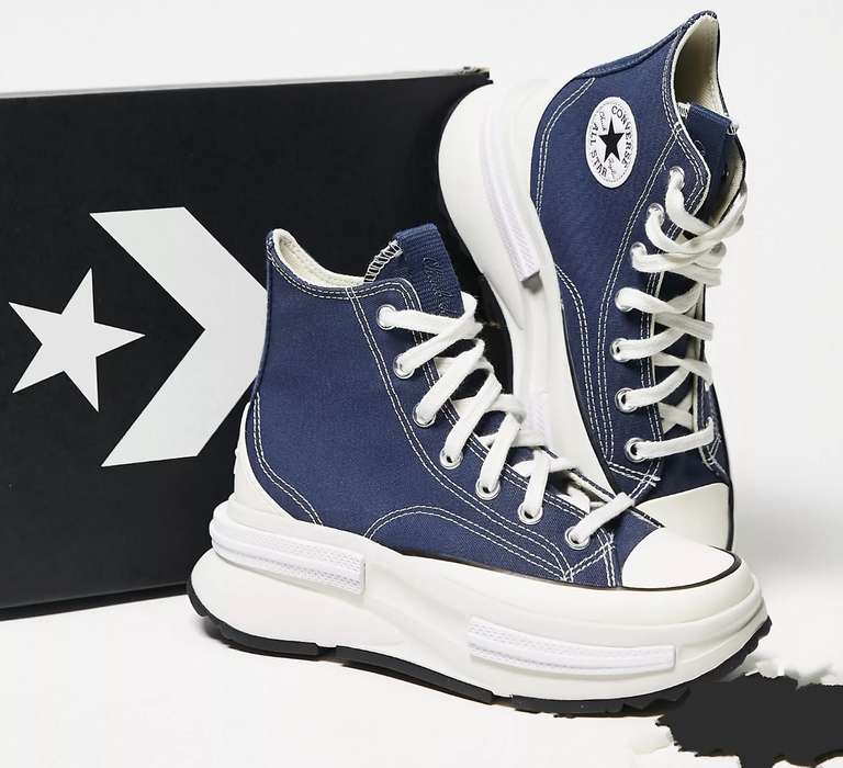 Zapatillas Azul Marino Run Star Legacy CX Hi de Converse. Tallas de la 35,5 a la 47,5.