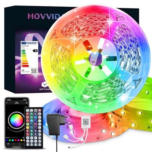 HOVVIDA LED Strip WiFi 20 m RGB 5050 Music, Compatible with Alexa