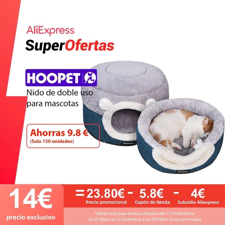 HOOPET-Caseta de felpa suave para mascotas, S 40x40x31cm