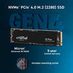 Crucial P3 Plus 4TB M.2 PCIe Gen4 NVMe SSD interno - menos de 7 céntimos el GB