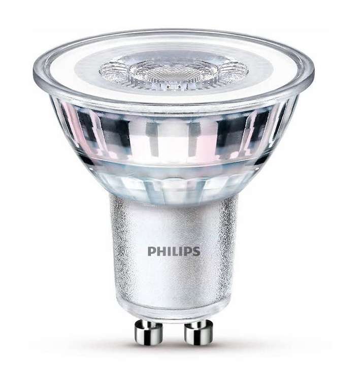 Philips - Bombilla LED cristal 50W, GU10, luz blanca cálida