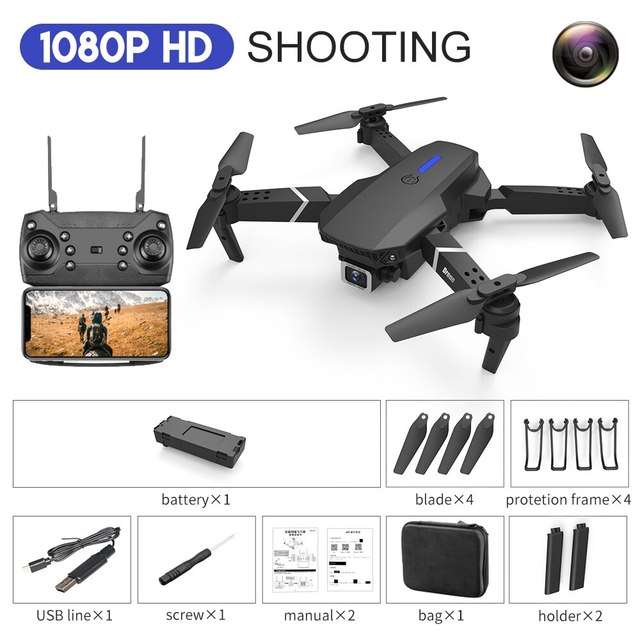 Dron plegable con cámara 1080p
