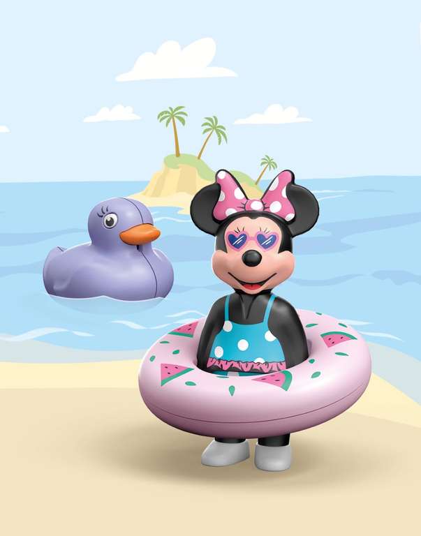 PLAYMOBIL 1.2.3 & Disney 71416 Viaje a la Playa de Minnie