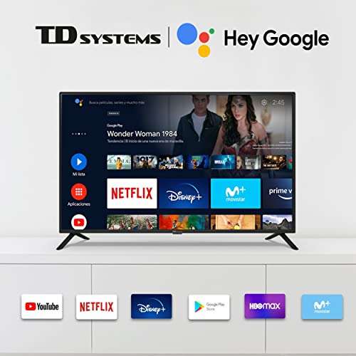 TD Systems - Prime40C14S Smart TV 40 Pulgadas Android 11, televisores Hey Google Official Assistant, Television Control por Voz,
