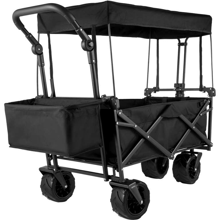 VEVOR carrito de jardín plegable de Playa Jardín Camping con dosel extraíble ruedas y almacenamiento trasero para acampar
