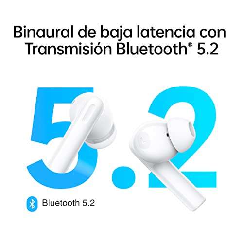 OPPO Enco Buds 2 - Auriculares inalámbricos, Cancelación de ruido, Bluetooth 5.2, Resistencia al agua IP54 - Blanco