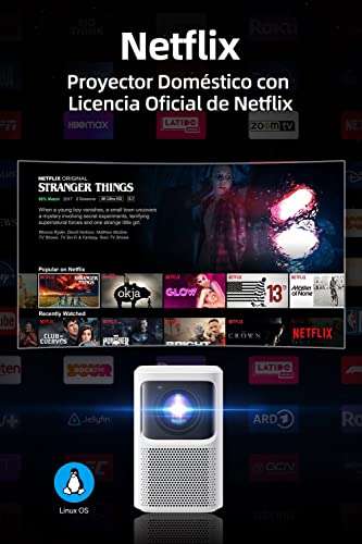 Emotn N1 Netflix Proyector Portátil con Licencia Oficial, Nativo 1080P Full  HD » Chollometro