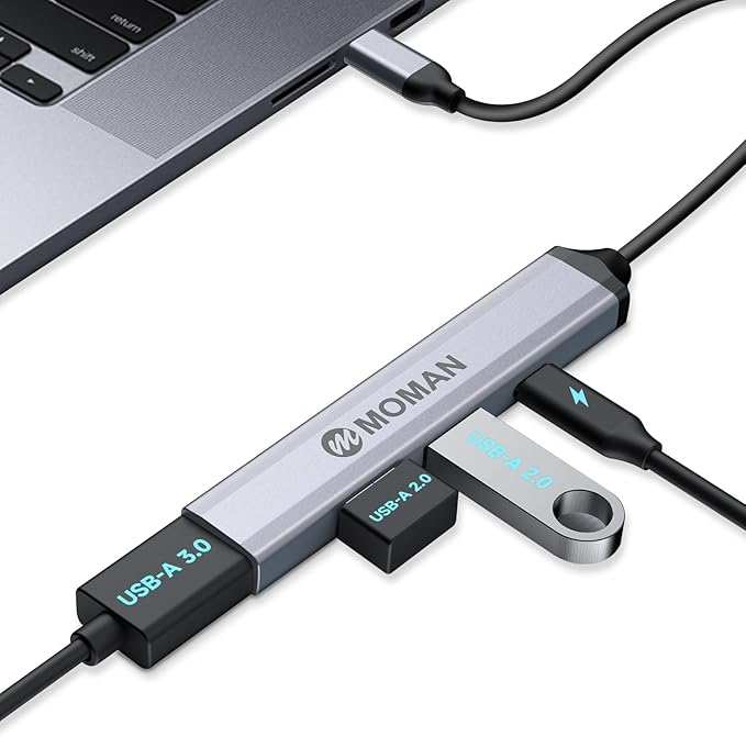 Imagen de Moman Hub USB-C 4 en 1 de Alta Vel